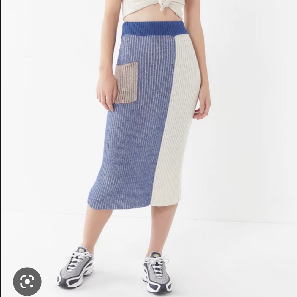 Kordal Studio Etta color block skirt in alpaca wool and cotton New
